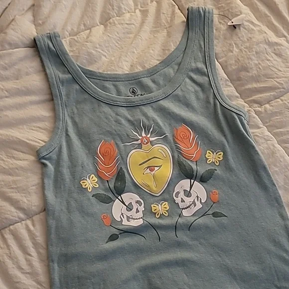Volcom Cotton Graphic Tank Top Size M Super Soft NWOT - Picture 4 of 4